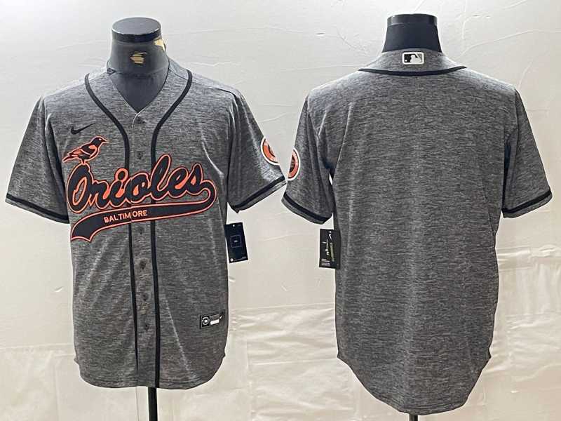 Mens Baltimore Orioles Blank Grey Gridiron Cool Base Stitched Baseball Jersey->baltimore orioles->MLB Jersey